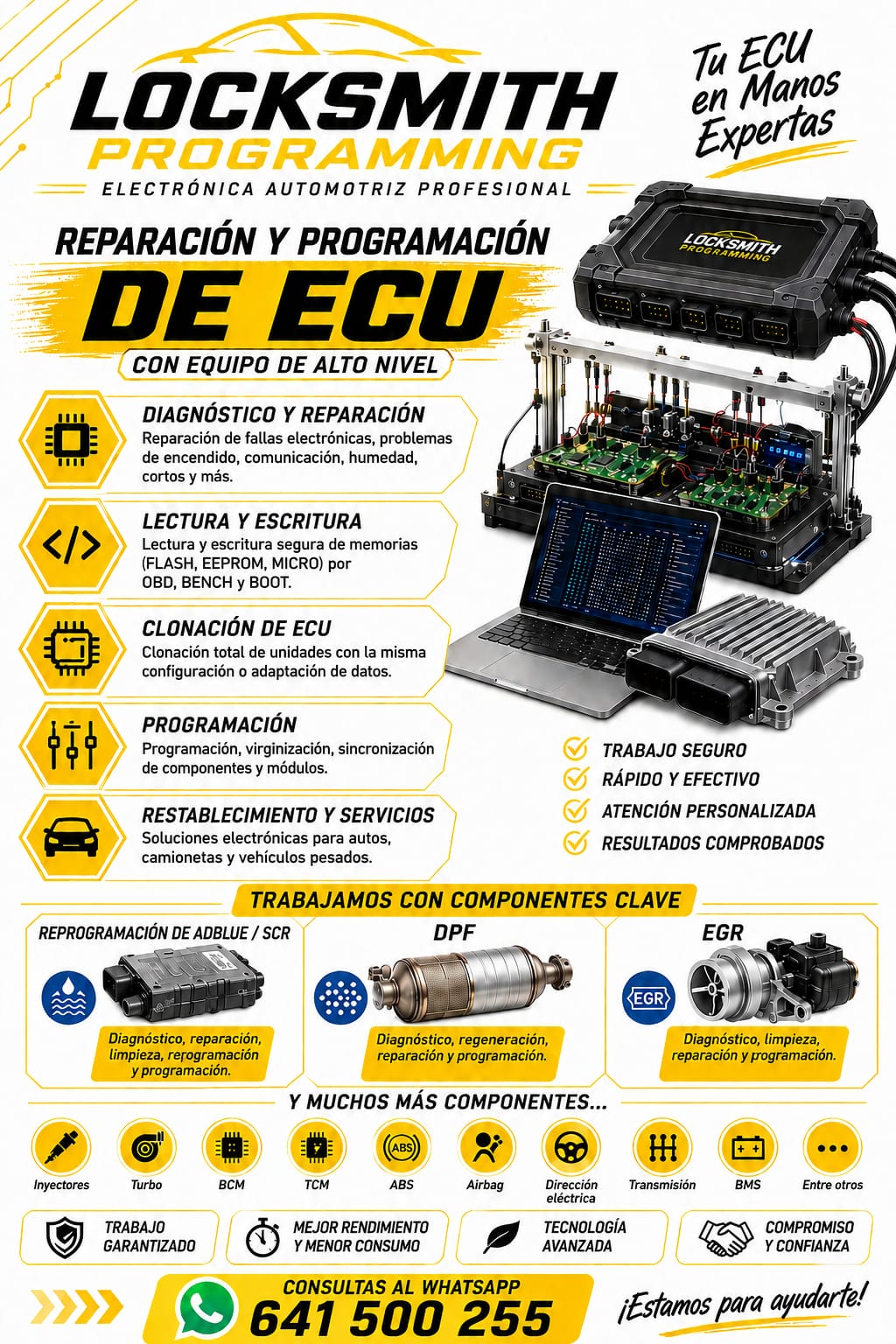 Banco de pruebas y equipo profesional de reparación y programación de ECU
