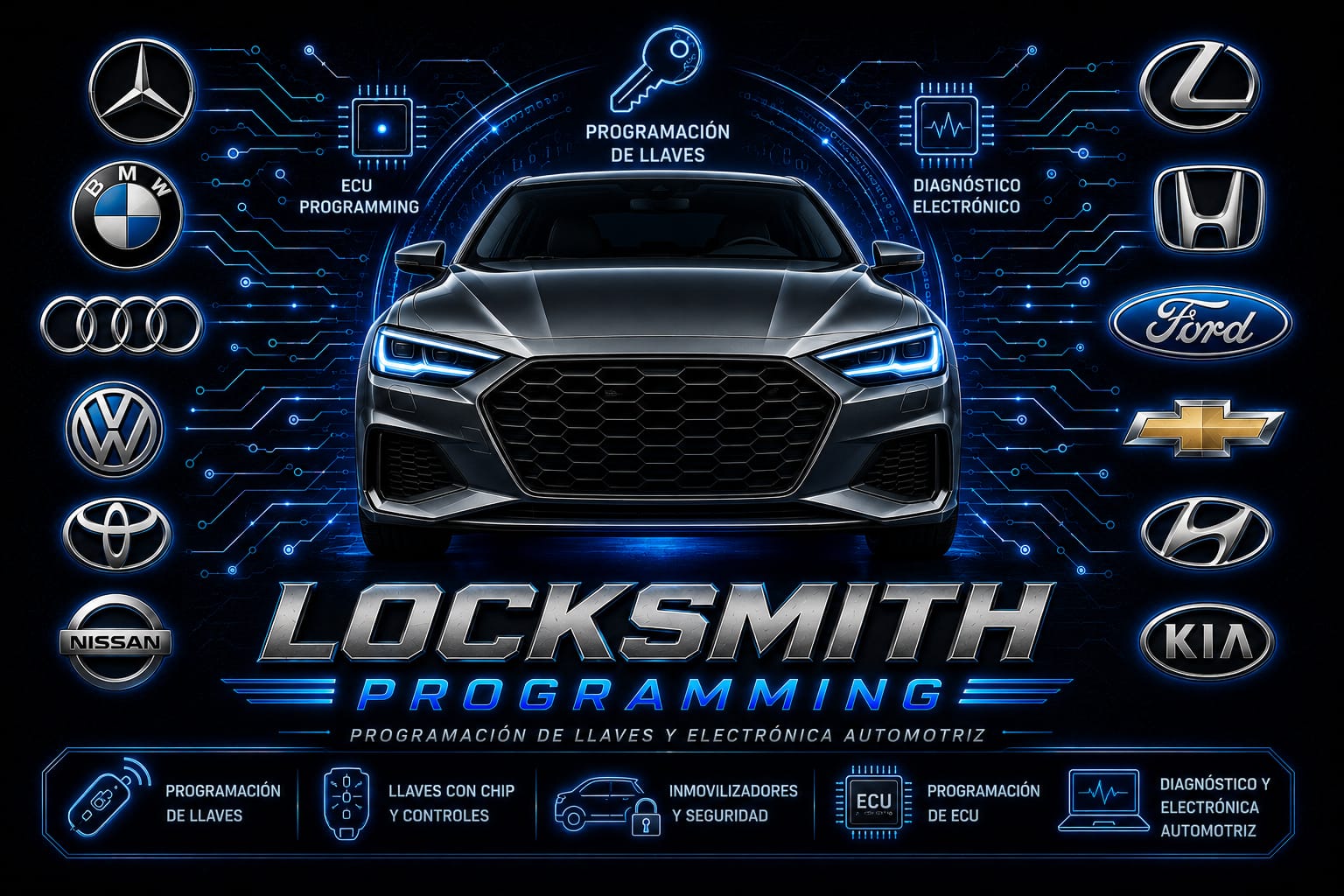 Locksmith Programming: programación de llaves, ECU y electrónica automotriz para todas las marcas